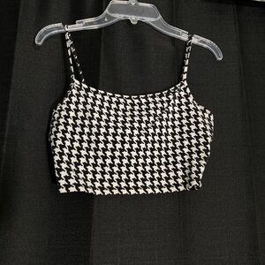 Forever21 Black and White Cropped Spaghetti Strap